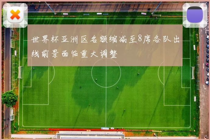 世界杯亚洲区名额缩减至8席各队出线前景面临重大调整